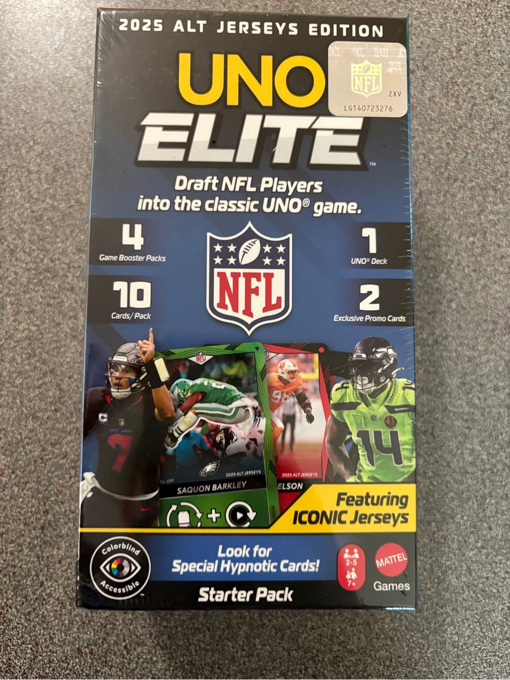Mattel UNO Elite NFL Alt Jerseys Edition – Yellow & Blue Packaging